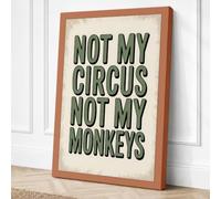 Not My Circus Vintage Canvas Wall Art Print 24x16 Inch (61 x 41 cm)
