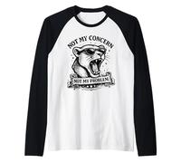 Not My Concern Funny Sarcastic Cat Raglan Baseball Tee