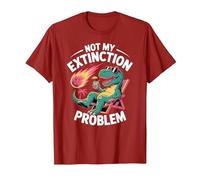 Not My Extinction Problem Funny T Rex Dinosaur T-Shirt, Men, Cranberry Red, 3X-Large