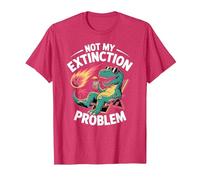Not My Extinction Problem Funny T Rex Dinosaur T-Shirt, Men, Red Heather, XX-Large