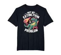 Not My Extinction Problem Funny T Rex Dinosaur T-Shirt, Men's Big and Tall, Black, 6X Tall