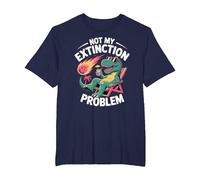 Not My Extinction Problem Funny T Rex Dinosaur T-Shirt, Men's Big and Tall, Navy Blue, 2X Tall