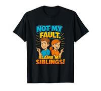 Not My Fault Blame My Siblings Funny Rivalry Graphic T-Shirt