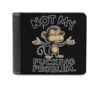 Not My Fucking Problem Men's Leather Wallet Bifold Purse Card Holder Slim Money Clip Single-Sided Print
