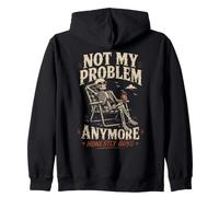 Not My Problem Anymore - Funny Skeleton Relaxing Design Zip Hoodie