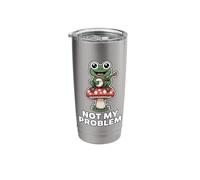 Not My Problem Funny Frog Banjo Cottagecore Humor Stainless Steel Insulated Tumbler