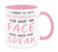 Not My Responsibility - Birthday Christmas Funny Present Novelty Unique Gift for Mum Dad Friend Sister Brother Grandparents Gift for Him Her Funny Secret Santa Quotes Coffee Mug (Pink)