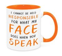 Not My Responsibility - Birthday Christmas Funny Present Novelty Unique Gift for Mum Dad Friend Sister Brother Grandparents Gift for Him Her Funny Secret Santa Quotes Coffee Mug (Orange)