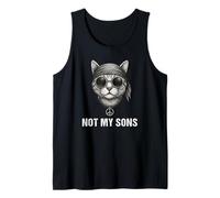 Not My Sons Cat Peace Sign Bandana US Flag Cat Parents Tank Top