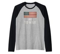 Not My War Anti War USA Flag Peace Message Men Women Raglan Baseball Tee