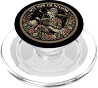 Not Now I'm Reading Book Goth Skeleton Horror Bookish Gothic PopSockets PopGrip for MagSafe
