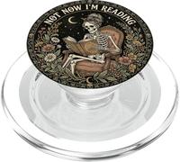 Not Now I'm Reading Book Goth Skeleton Horror Bookish Gothic PopSockets PopGrip for MagSafe