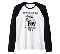 Not Now Partner My Tummy Hurts Raglan Baseball Tee