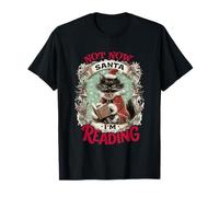 Not Now Santa I'm Reading Cat Christmas T-Shirt