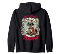 Not Now Santa I'm Reading Cat Christmas Zip Hoodie