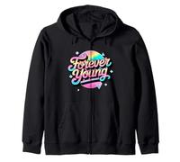 Not Old, but Forever Young. Motivational 80s 90s Design Zip Hoodie