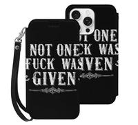 Not One Fck Was Given Wallet Case Compatible with iPhone 16 Plus Pro Max with Stand Wristband Buckle