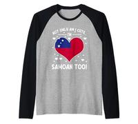 Not Only Am I Cute Im Samoan Too Samoa Flag Raglan Baseball Tee