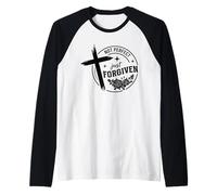 Not Perfect Forgiven - Uplifting Bible Verse Christian Faith Raglan Baseball Tee