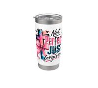 Not Perfect Just Forgiven Christian Cross Stainless Steel Insulated Tumbler