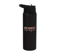 Not Perfect Just Forgiven Christian Quote Faith Grace Stainless Steel Insulated Water Bottle