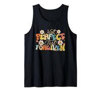 Not Perfect Just Forgiven Groovy Saying Quotes Men Women Tank Top, Men, Black, Medium