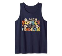 Not Perfect Just Forgiven Groovy Saying Quotes Men Women Tank Top, Men, Navy Blue, Large