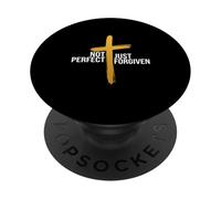 Not Perfect Just Forgiven Religous Faith Christian PopSockets Adhesive PopGrip