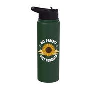 Not Perfect Just Forgiven Sunflower Christian Stainless Steel Insulated Water Bottle