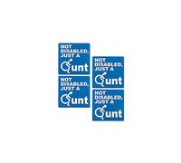 NOT REALLY DISABLED JUST A C#NT CAR DECALS - 100mm X 100mm - 4 Pack