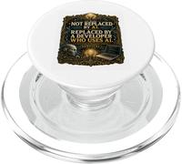 Not Replaced By AI Funny Developer Programmer Coders PopSockets PopGrip for MagSafe