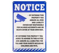 Not Responsible for Accidents or Injuries Sign, 30x20cm/11.8x7.8 Inch Aluminum Warning Sign with Mounting Holes Weatherproof Property Notice for Safety Liability Disclaimer Yard Business