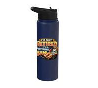 Not Retired Professional Bum Funny Retiree Vacation Humor Stainless Steel Insulated Water Bottle