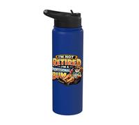 Not Retired Professional Bum Funny Retiree Vacation Humor Stainless Steel Insulated Water Bottle