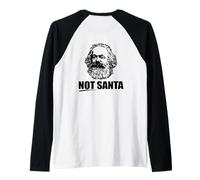 NOT SANTA Karl Marx Funny Marxist Communist Meme ON BACK Raglan Baseball Tee