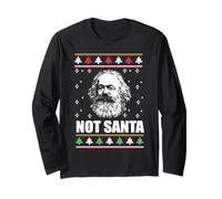 NOT Santa Karl Marx Ugly Christmas Sweater Communist Meme Long Sleeve T-Shirt