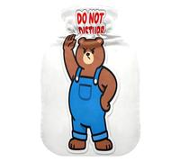 Not Solicting Cartoon Cute Bear hot-Water Bottle with Soft Cover, 1L Warm Water Bottle for Bed for Tummy Warmer,Tummy Warmer,Bolsa Caliente para Dolores Menstrual
