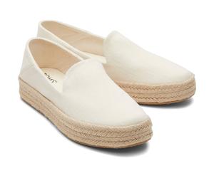 (Not Specified, 7 (Adults')) TOMS Carolina 100% Cotton Women's Natural Espadrilles