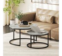 (Not Specified) HOMCOM 2 Pcs Stacking Coffee Table Set Steel Frame