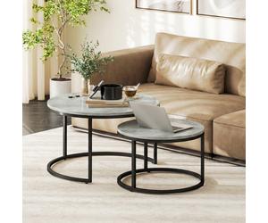 (Not Specified) HOMCOM 2 Pcs Stacking Coffee Table Set Steel Frame