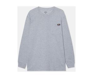 (Not Specified, S) Dickies Pocket Long Sleeve Cotton Men's Grey T-Shirt