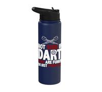 Not Sure if Dart Puns Funny Darts Stainless Steel Insulated Water Bottle