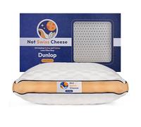 Not Swiss Cheese 100% Dunlop Latex Foam Pillow UK | King Size Low Profile Orthopedic Cervical Pillow for Neck Pain Relief | 32 x 16 x 6 in | Affordable, Lasts 10+ Years