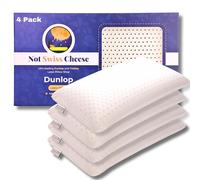 Not Swiss Cheese Original Dunlop Medium Firm 100% Latex Foam Pillow 4 Pack - Queen Size 14cm High for Supportive Comfort & Pressure Relief Soft Pillows - Back Sleeper Dunlop Latex Pillow uk