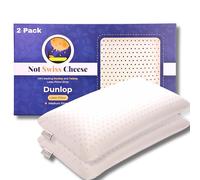 Not Swiss Cheese Original Dunlop Pillows, Medium Firm Latex Foam Pillow 2 Pack - Queen Size 14cm Thick Dunlop Latex Pillow For Stress Relief Super Comfort Luxury Pillows for Bed Sleeping Support