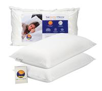 Not Swiss Cheese Talalay Natural Premium Latex Pillow 2 Pack with Removable Polyester Cover - Supreme Comfort, Soft Foam Side Sleeper and Back Sleeper Pillow, Soft Latex Pillows UK