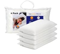 Not Swiss Cheese Talalay Natural Premium Latex Pillows 4 Pack with Removable Polyester Cover - Supreme Comfort, Soft Foam Side Sleepers Pillow - Plush Soft Latex Pillows UK