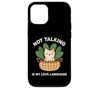 Not Talking Is My Love Language Cute Funny Introvert Cat Case for iPhone 12/12 Pro