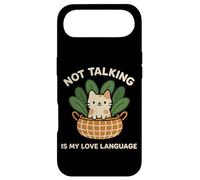 Not Talking Is My Love Language Cute Funny Introvert Cat Case for iPhone Air