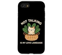Not Talking Is My Love Language Cute Funny Introvert Cat Case for iPhone SE (2020) / 7/8